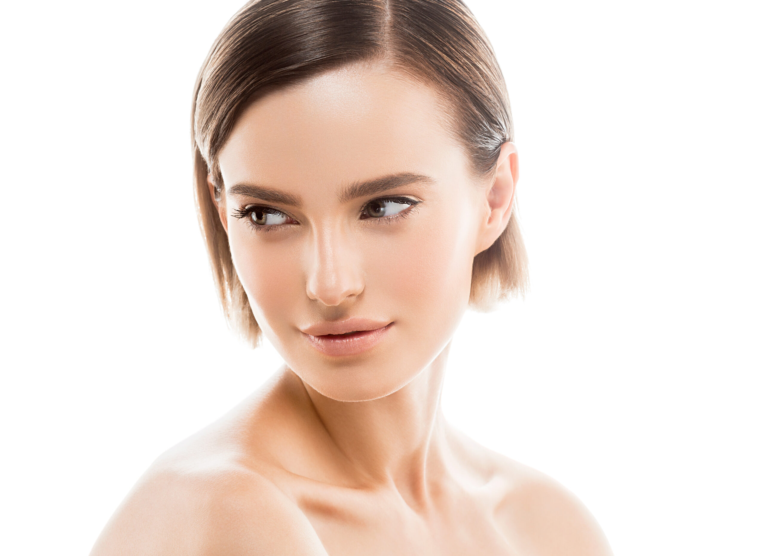 Short Hair Female natural Beauty Woman Healthy Skin from Skin Rejuvenation